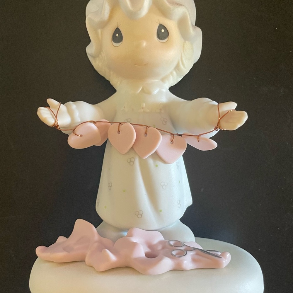 Precious Moments Figurine with Pink Hearts
